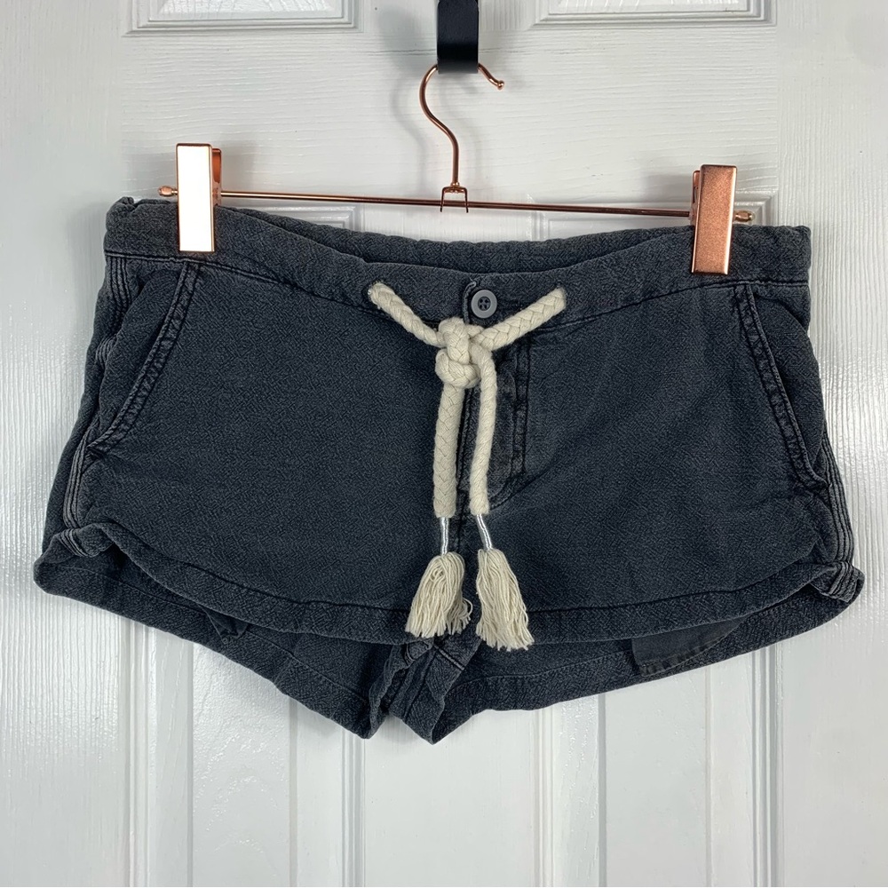 Free People Charcoal Gray Knit Drawstring Shorts